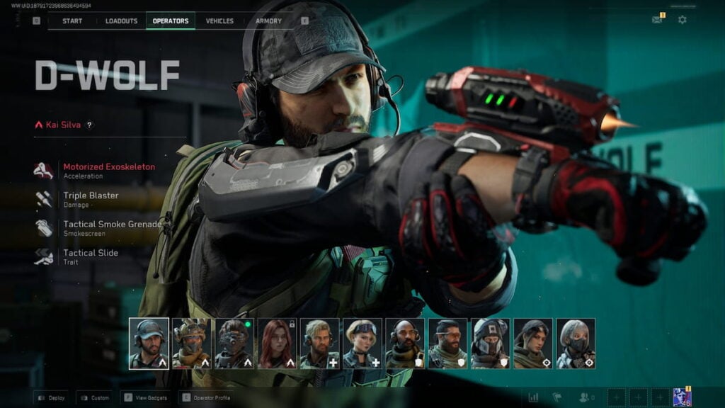 Operator screen in Delta Force